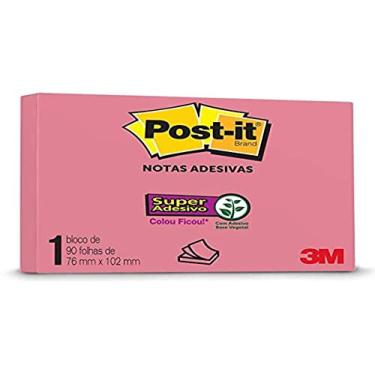 Imagem de Post-it, 3M, Bloco de Notas Super Adesivas, Rosa Tropical, 76mm x 102mm, 90 folhas