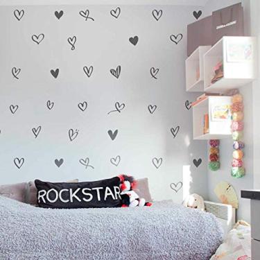 Imagem de Kit Adesivos de Parede Corações Sketch-laranja-m