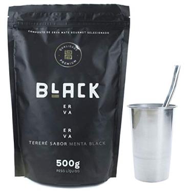 Imagem de COPO DE TERERÉ ALUMÍNIO + BOMBA DE TERERÉ INOX + BLACK ERVA 500G (Menta Black)