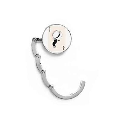 Imagem de Gancho de mesa com padrão de cartas de baralho Spade J, gancho decorativo com fecho dobrável