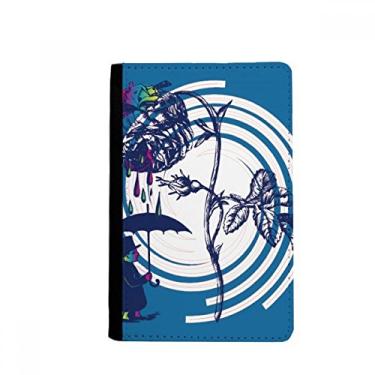 Imagem de Plant Leaves Chapéu de guarda-chuva rosa porta-passaporte Flor Notecase Burse Capa carteira porta-cartões