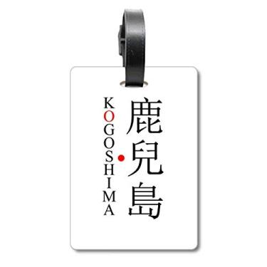 Imagem de Kogoshima Nome da cidade japonesa Red Sun Flag Bagagem Etiqueta de Bagagem Cartão de Bagagem Etiqueta de Scutcheon
