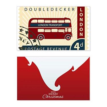 Imagem de Carimbo London Doubledecker Inglaterra Grã-Bretanha, Feriado, Feliz Natal, Cartão de Parabéns, Mensagem de Natal