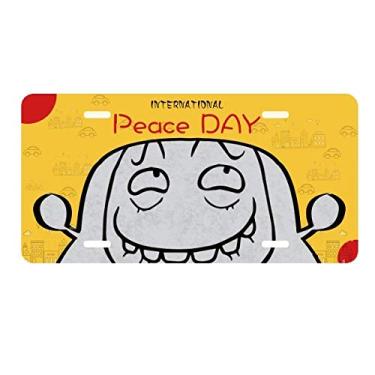 Imagem de DIYthinker Wretched Black Cute Chat Happy Pattern Placa de carro Decoração Dia da Paz