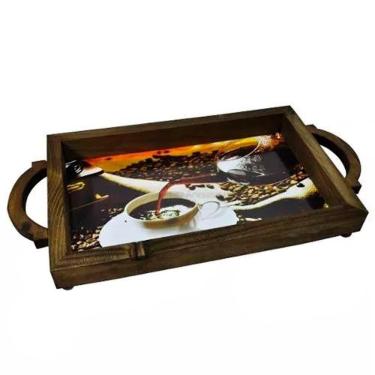 Imagem de Bandeja Com Alça - Café Da Manhã - Suporte Bebidas - Coffe