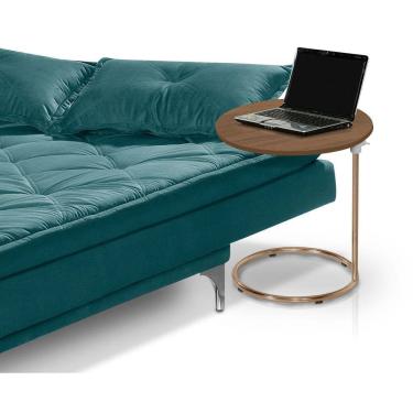 Imagem de Mesa De Apoio Paty Regulável Base Aço Cobre estilo industrial Lorena Móveis