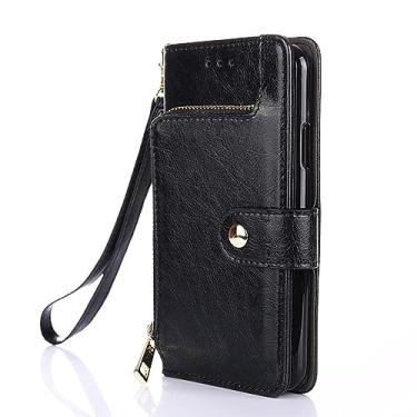 Imagem de Carteira de couro com zíper de luxo para Huawei P30 P20 Pro P10 P9 Plus P8 Lite 2017 mini para Huawei P Smart Plus 2019 capa, preto, para Huawei P9 plus