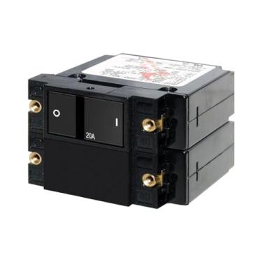 Imagem de Disjuntores de circuito basculantes duplos Blue Sea Systems Série A, 20a, Flat Rocker