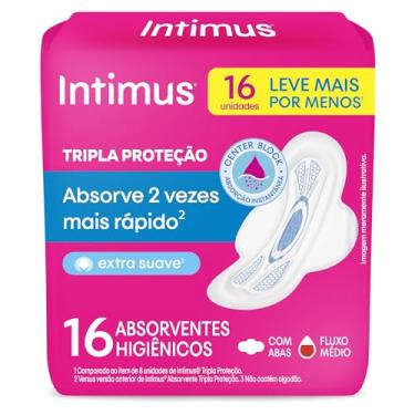 Imagem de Intimus Absorvente Externo, Tripla Proteção Extra Suave com Abas, 16 unidades - Leve 16 Pague 14, Branco