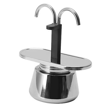 Imagem de OKJHFD Mocha Coffee Pot, 2 Xícaras 100ML Moka Pot Cabeça Dupla De Aço Inoxidável Mocha Coffee Pot DIY Conduíte Cafeteira