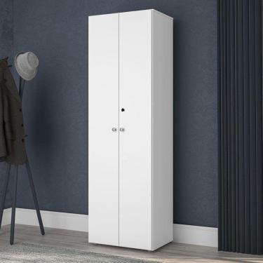 Imagem de Armário Multiuso com Chave 2 Portas 4 Prateleiras Cajamar Branco