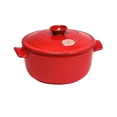 Imagem de Caçarola com Tampa 2,5 L Emile Henry em Cerâmica Vermelha - 22 cm