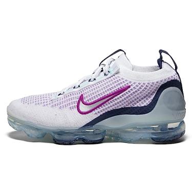 Imagem de Nike Tênis masculino Air Vapormax 2021 FK (Criança grande), Branco/Prata Metálico/Azul-marinho, 5.5 Big Kid