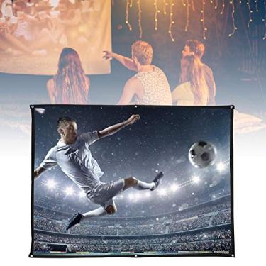 Imagem de Kit de Tela de Projeção Espessa 4:3, Cortina de Tela de Projeção 100% Poliéster Leve e Portátil, Adequada para Camping Ao Ar Livre, Filmes Ao Ar Livre, Home Theater (84 polegadas)