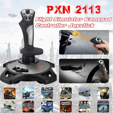 Imagem de Pxn-2113 simulador de vôo joystick pc/desktop gamepad controlador 12 botões programáveis com