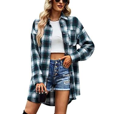 Imagem de Casaco Xadrez Feminino, Agasalhos Femininos Amplamente Aplicáveis ​​feitos de Poliéster para Mulheres de Negócios (XL)