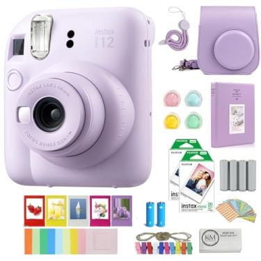 Imagem de FUJIFILM Câmera instantânea INSTAX Mini 12 | Roxo lilás com película instantânea INSTAX Mini | 40 exposições + pacote de acessórios Instax + pilhas AA + pano de limpeza (10 itens)