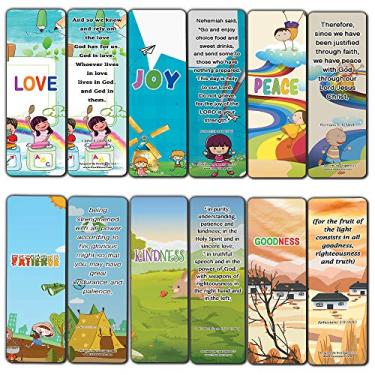 Imagem de NewEight Christian Learning for Kids: Developing Character Bookmarks Series 1 (pacote com 30) - Estudo da Bíblia Devocional Adoração de Stocking Stuffers - Suprimentos para o Ministério da Igreja