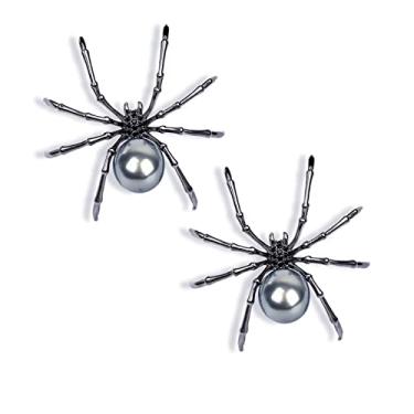 Imagem de 2-3 peças punk aranha cristal contas broche conjunto de alfinetes para mulheres homens rock gótico falso pérola animal mochila cachecol camisa saco chapéu xale alfinete barra Halloween festa corpo