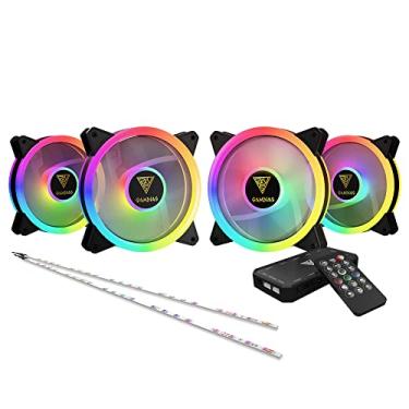 Imagem de GAMDIAS KIT 4 FANS RGB COM FITA LED RGB AEOLUS M2 1204R ELITE, Preto