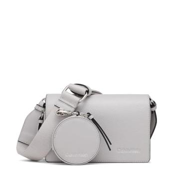 Imagem de Calvin Klein Bolsa tiracolo feminina Millie com compartimento triplo, Pomba cinza, One Size