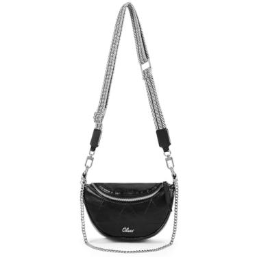 Imagem de CLUCI Bolsas transversais femininas pochete de couro para mulheres, bolsa transversal para mulheres, bolsa transversal para viagem, 1-1 preta, Transversal