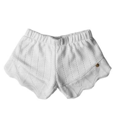 Imagem de Short Infantil Tricô Magnólia Branco Mini Lady Feminino-Feminino