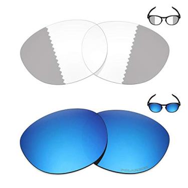 Imagem de 2 pares de lentes de reposição para óculos de sol Oakley Latch da Mryok+ - cinza eclipse fotocromático/azul gelo