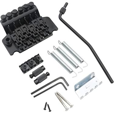 Imagem de Ponte Tremolo para guitarra elétrica preta com trava dupla de barra para tipo Floyd Rose