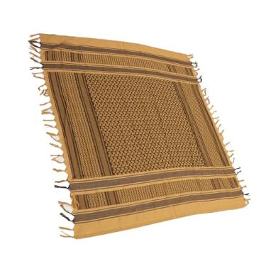 Imagem de Lenço de Algodão árabe Shemagh Keffiyeh Resistente Ao para Atividades Ao Ar Livre, Caminhadas e Acampamento (Spray de Água Deep Wolf Castanho A5)