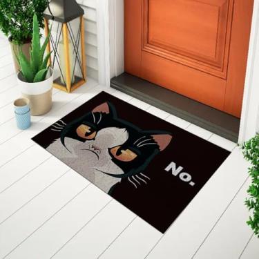 Imagem de Tapete Capacho Divertido e Criativo Para Porta Desenho Estampado Frase - Gato No Ca1762