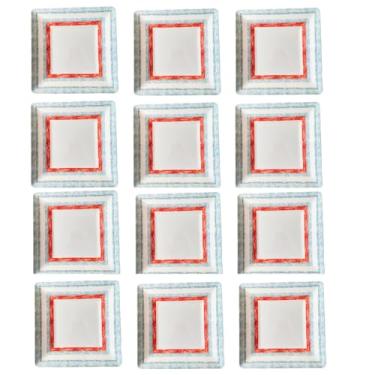 Imagem de 12 Pratos Quadrado Raso em Melamina 25cm Jogo Jantar