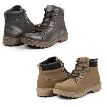 Imagem de Bota Masculina Coturno Cano Curto Acolchoada Moderna Kit2-Masculino
