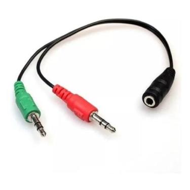 Imagem de Cabo P2 Headset Para Fone 2 P2 Macho Para 1 P2 Fêmea - 13Bees