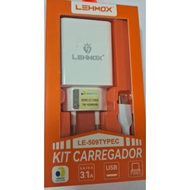 Imagem de Kit Carregador LEHMOX LE-509 TIPO C