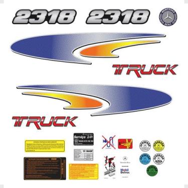 Imagem de Kit Emblemas Faixa Mercedes 2318 Caminhão Adesivo Generico - SPORTINOX