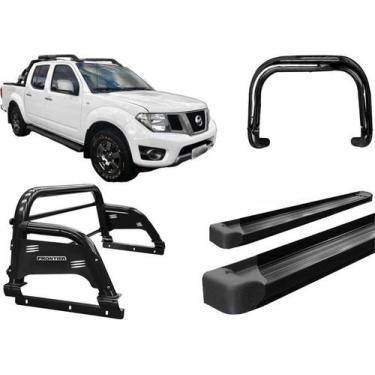 Imagem de Kit Quebra Mato Santo Antonio H3 Estribo Frontier 08/16 Preto - HOZZ