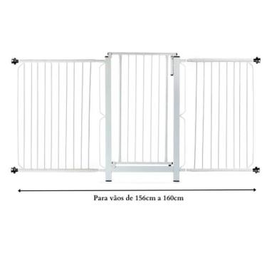 Imagem de Grade e portão para cachorro bebê pet, vãos de 156cm a 160cm - Grade M