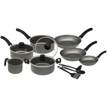 Imagem de Jogo de Panelas Eirilar Antiaderente de Alumínio Grafite 10 Peças Faci