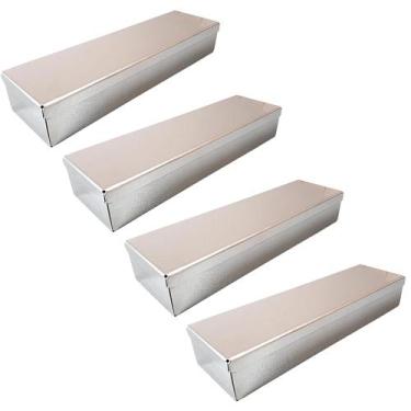 Imagem de Kit 4 Estojos Inox - Para Esterilização Em Estufa 18x5x3cm - MBM Decor