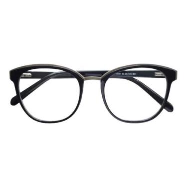 Imagem de Armação Para Óculos Grau Feminino Redondo Retrô Nevada Preto - Palas E