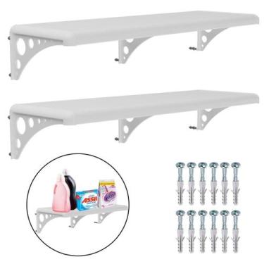 Imagem de Prateleira Pvc Multiuso Com Suporte Branca 60X30Cm Kit 02 Un - Astra