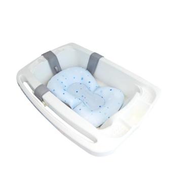 Imagem de Almofada De Banho Soft Para Bebê - Bolinhas Azul Kababy