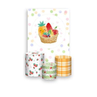 Imagem de Painel De Festa Vertical 1,50 x 2,20 + Trio De Capas Cilindro - Cesta 