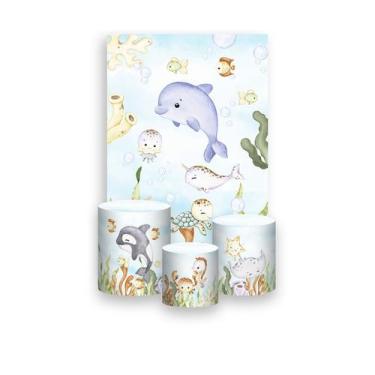 Imagem de Painel De Festa Vertical 1,50 x 2,20 + Trio De Capas Cilindro - Golfin