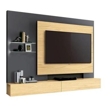 Imagem de Painel para TV Cairo Pinux com Grafite - Edn Móveis - EDN Moveis