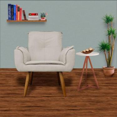 Imagem de Jogo 2 Poltronas Decorativas Para Sala Comercial Emília Plus Suede Beg