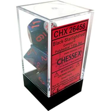Imagem de Chessex CHX26458 Dice-Gemini Black-Starlight/Red Set, Red/Black