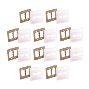 Imagem de Kit 10 Placa 4X4 P 2 Mod Branco C Suporte Zeffia Pial 680174 - Pial Le