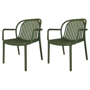 Imagem de Kit 2 Poltronas com Braço Área Externa Gávea Rivatti Monobloco Polipro